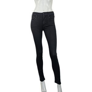 MOTHER Denim Women's The Looker Jeans in Black Not Guilty Size 24